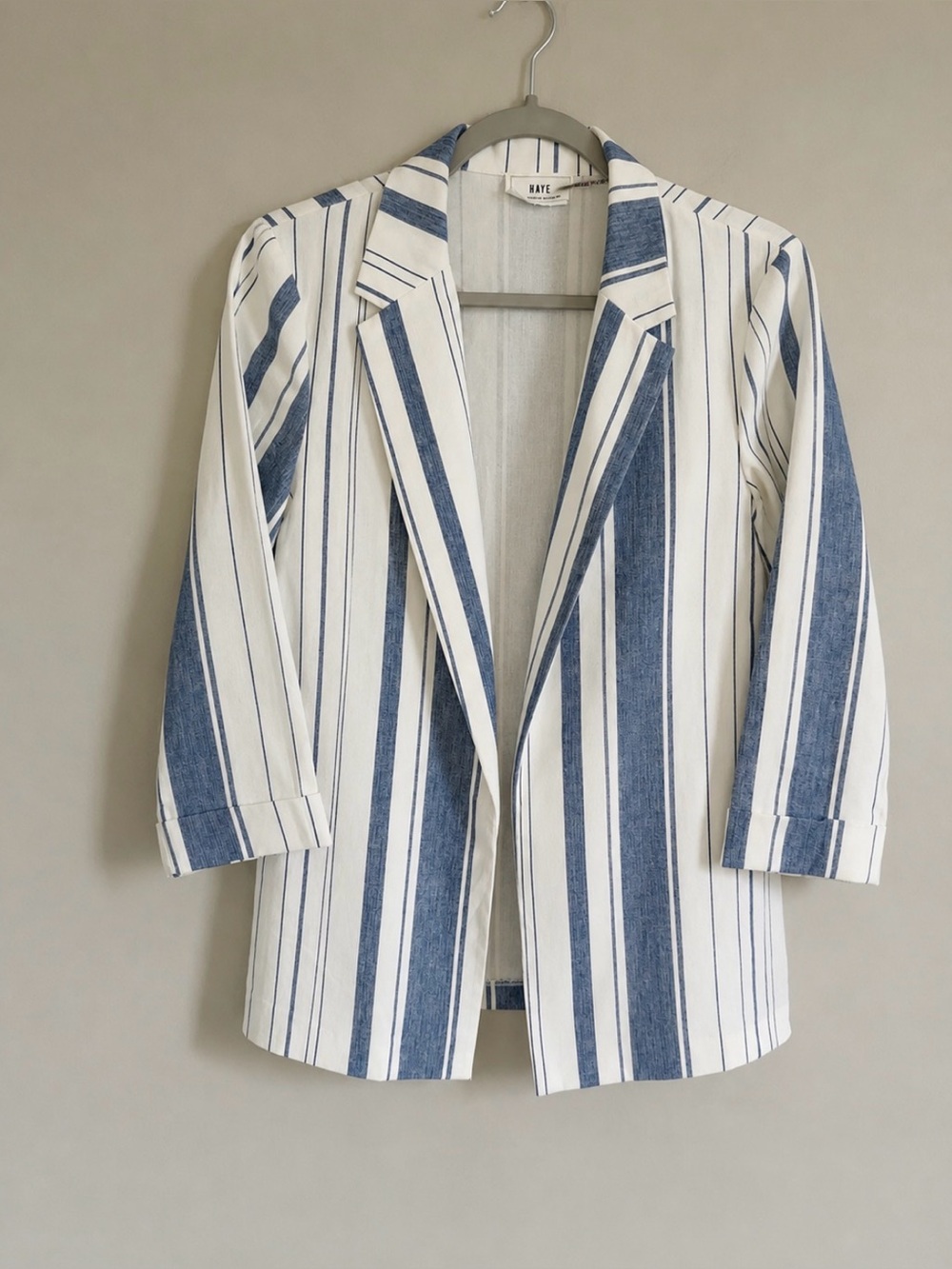 NWT Shawl Collar Striped Linen Blazer - Picture 8 of 9